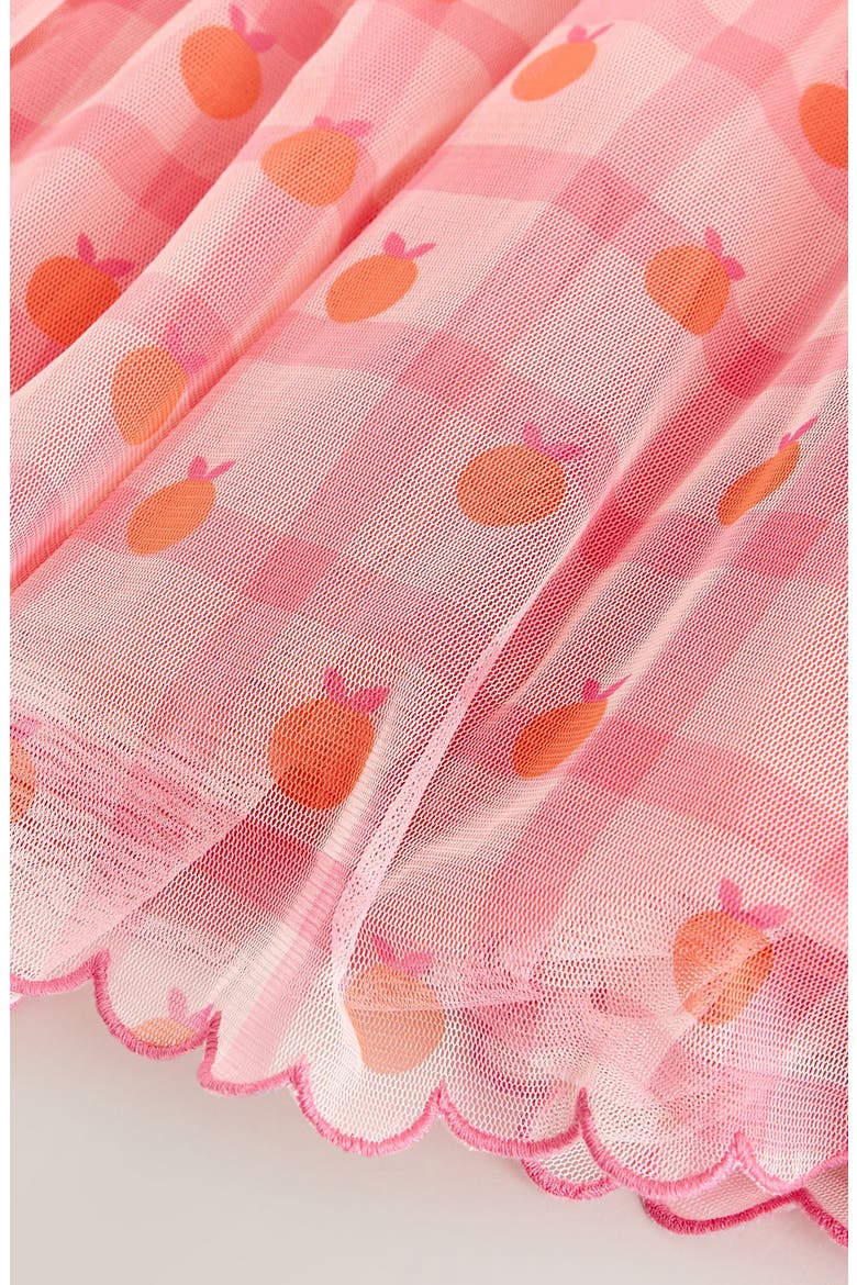 Kids' Check Mesh Party Dress, Alternate, color, PINK/ ORANGE