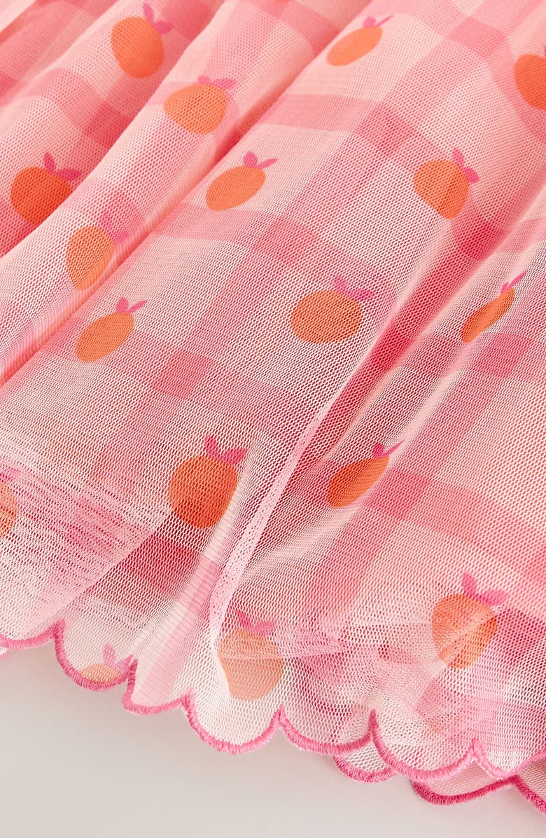 NEXT Kids' Check Mesh Party Dress, Alternate, color, Pink/ Orange