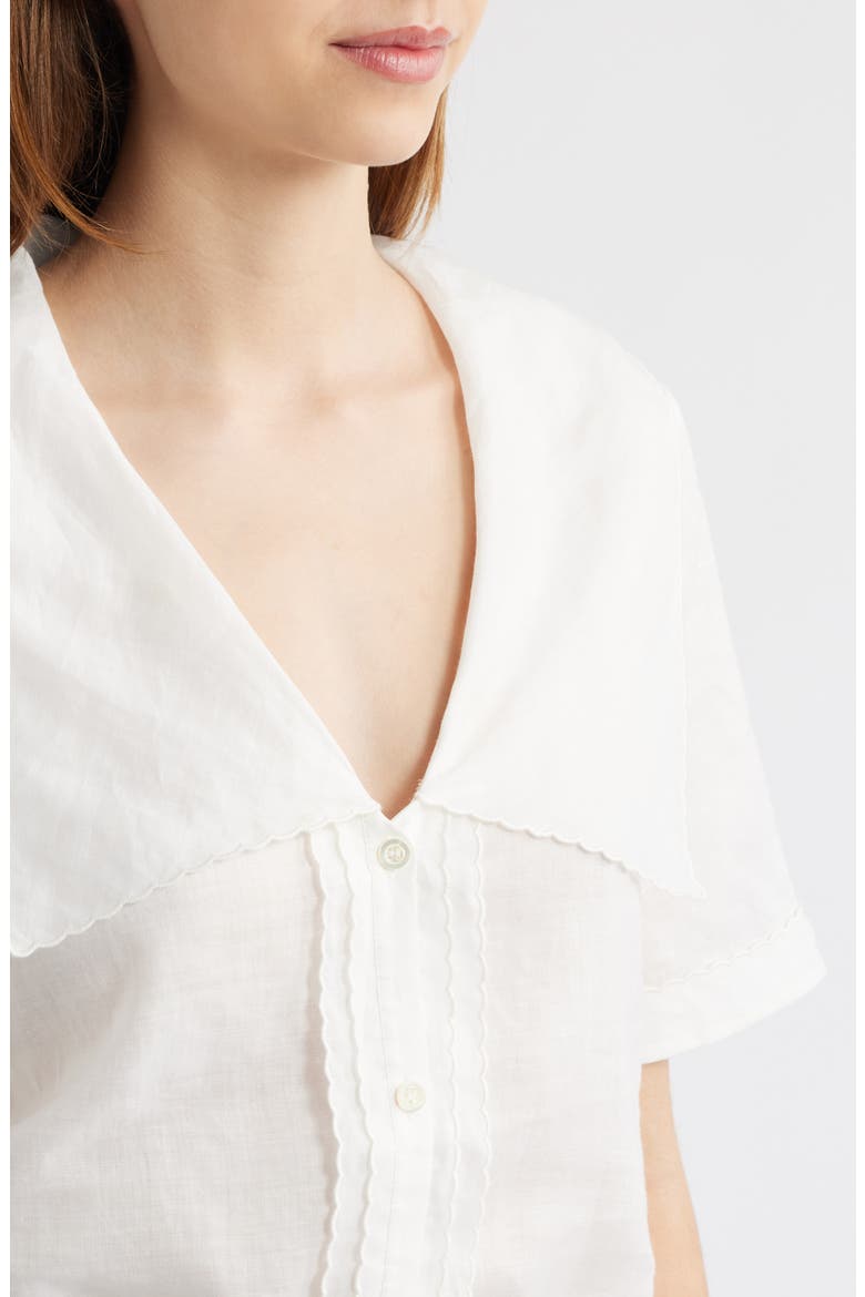 The Sailor Button-Up Top, Alternate, color, WHITE