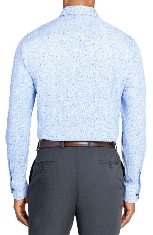 Wrk W.r.k Slim Fit Floral Reworked Dress Shirt In Blue