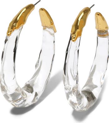 Alexis shops Bittar Black Diamond Dust Lucite Hoop Earrings