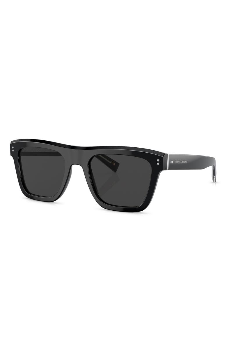 Dolce&Gabbana 52mm Square Sunglasses, Alternate, color, Black