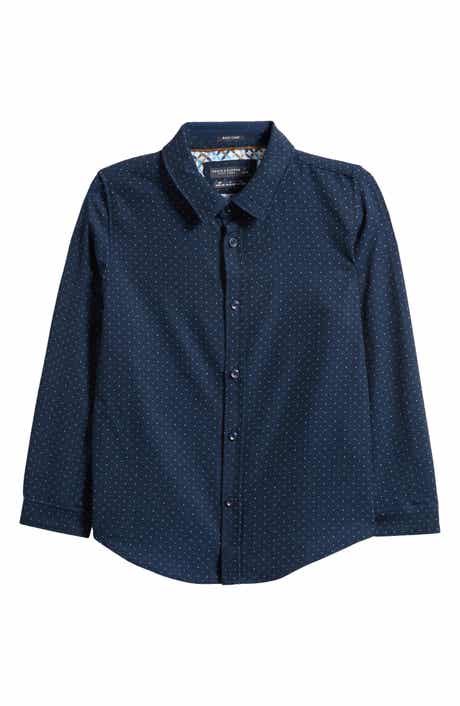 DENIM AND FLOWER Kids' Polka Dot Button-Up Shirt