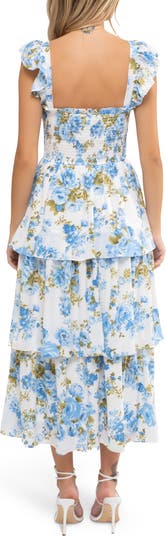 Floral Tiered Midi Dress
