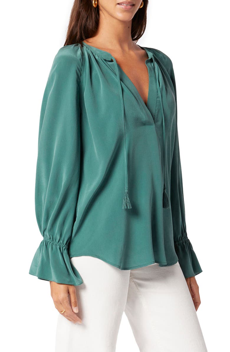 Joie Cecarina Silk Blouse, Alternate, color, Posy Green