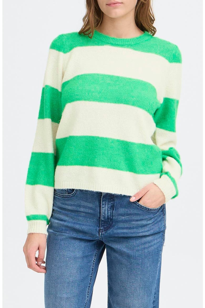 Ihdusty Stripe Sweater, Main, color, KELLEY GREEN BIRCH STRIPE