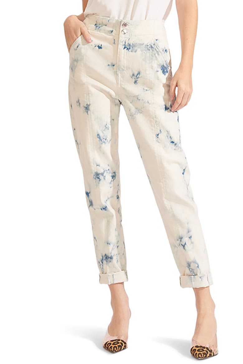 Kallie High Waist Acid Wash Straight Leg Jeans, Main, color, TIE DYE