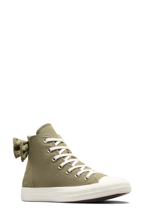Embroidered High Top Twill Sneaker (Women)