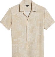 Rails Maverick Bandana Print Textured Knit Camp Shirt