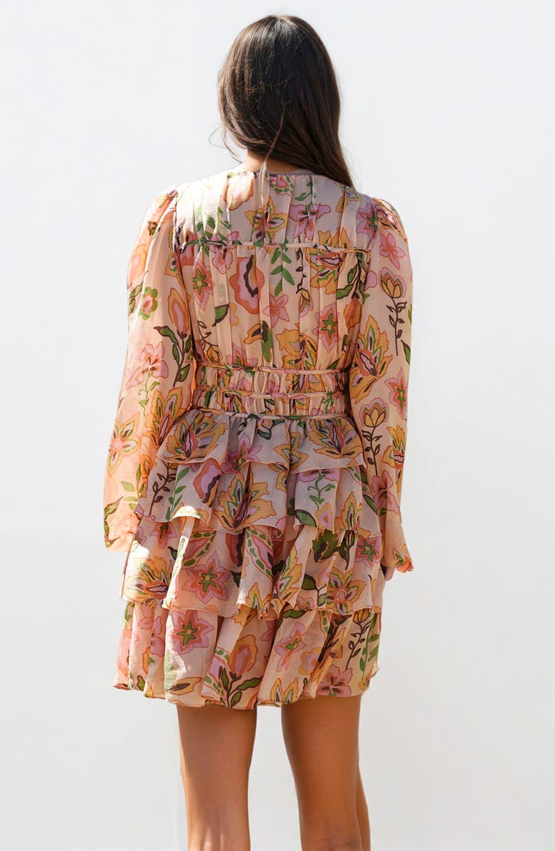 Jessie Zhao New York Gold Garden Metallic Mini Dress, Alternate, color, Orange