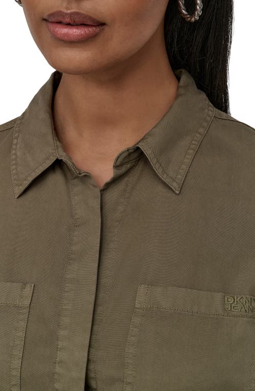 Dkny Jeans Tencel® Lyocell Chambray Button-up Shirt In Green