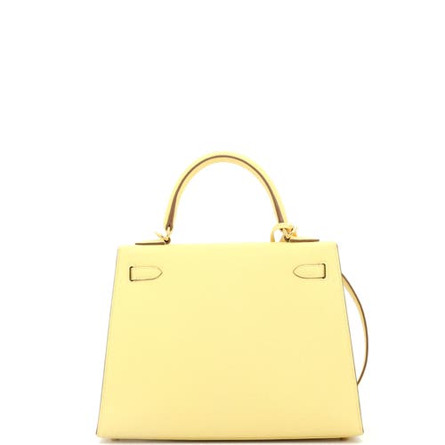 Pre-owned Hermes Hermes Kelly Handbag Yellow Epsom With Gold Hardware 25