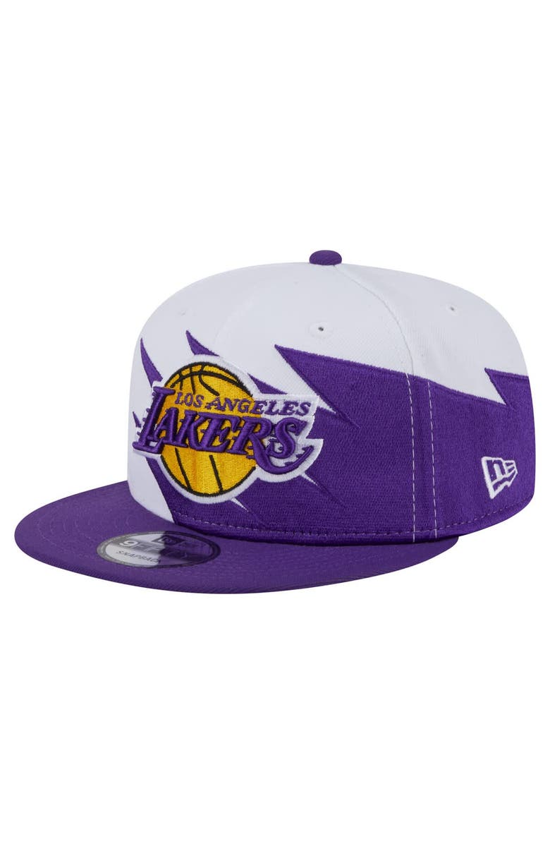 New Era Youth New Era White Los Angeles Lakers Jagged 9FIFTY Snapback Hat, Main, color, 