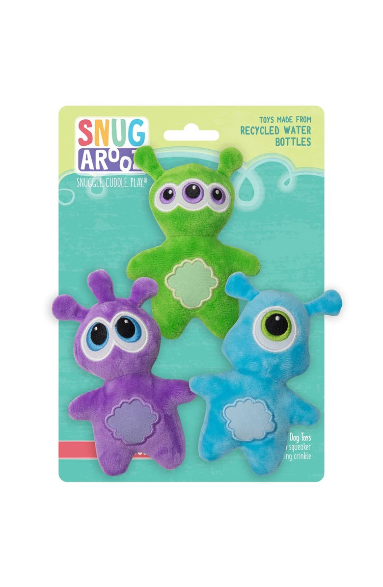 SnugArooz 3 Pack Plush Dog Toys, Alternate, color, Multicolored