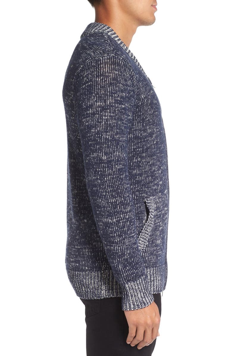 Michael Stars Two-Way Zip Mélange Sweater, Alternate, color,