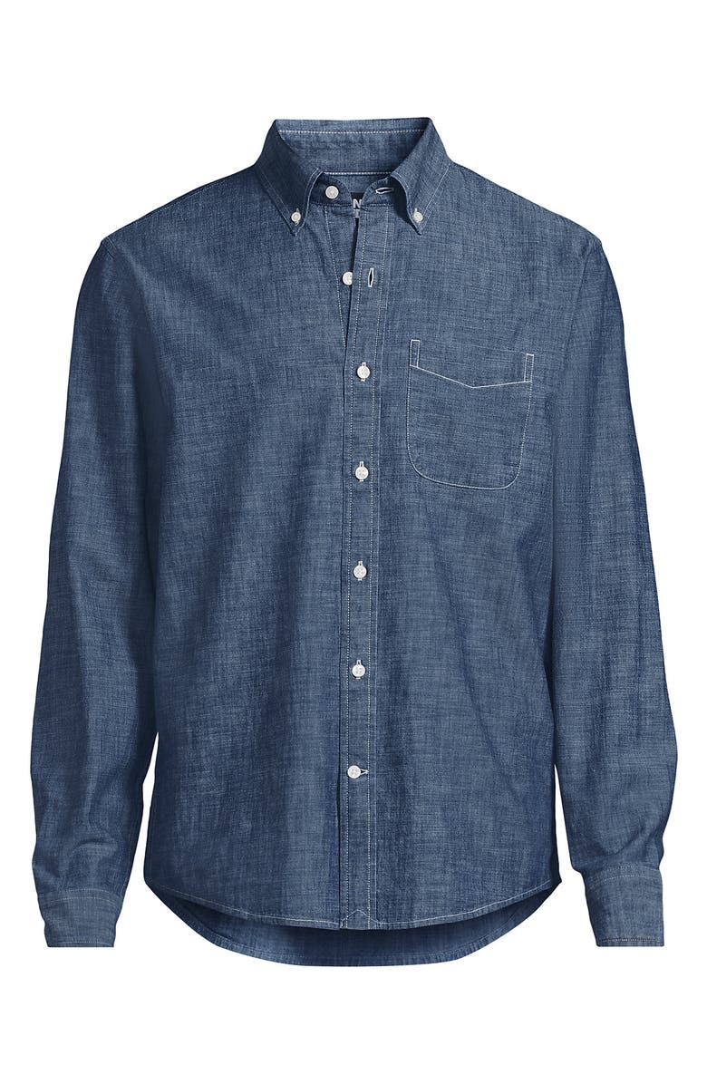 Lands' End Long Sleeve Chambray Shirt, Alternate, color, 