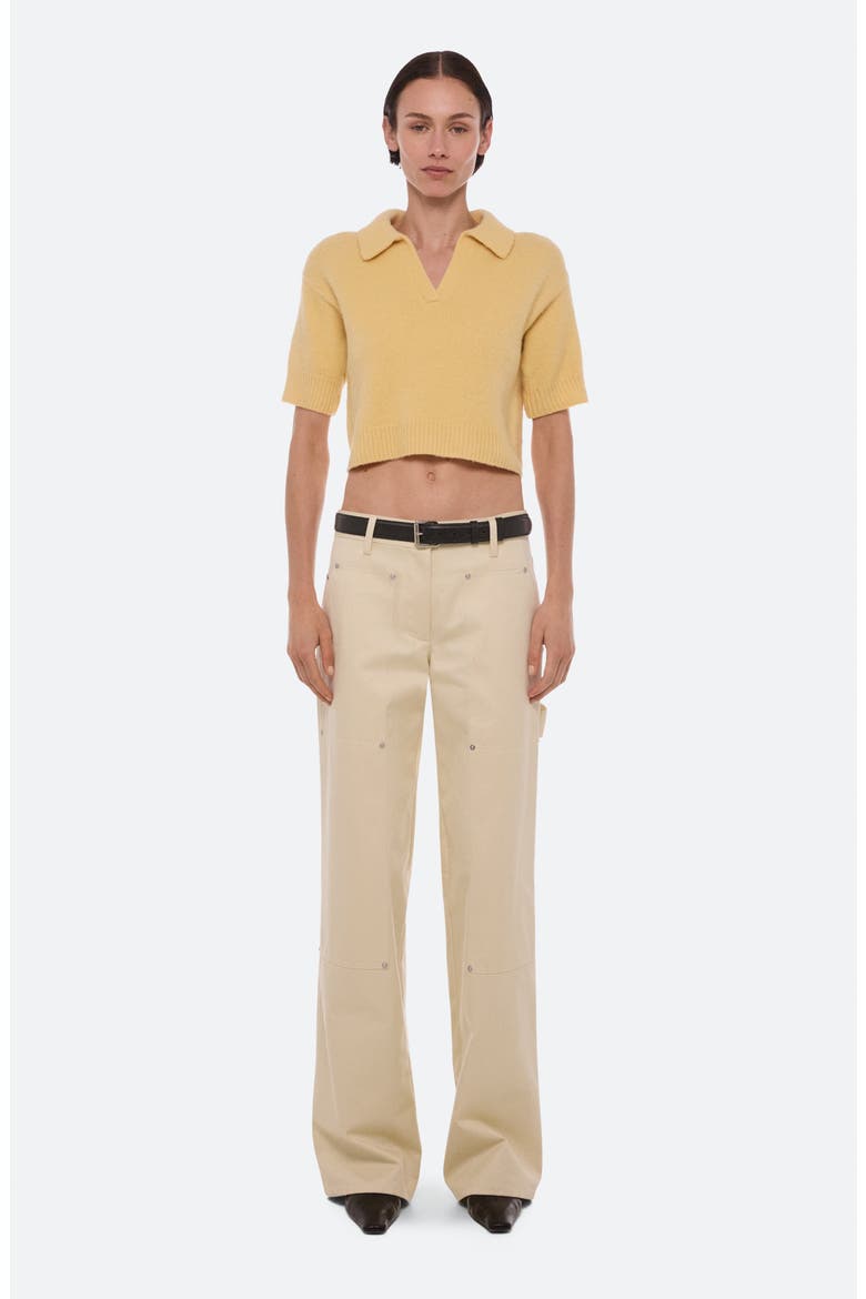 Wool Crop Polo, Alternate, color, CORNSILK