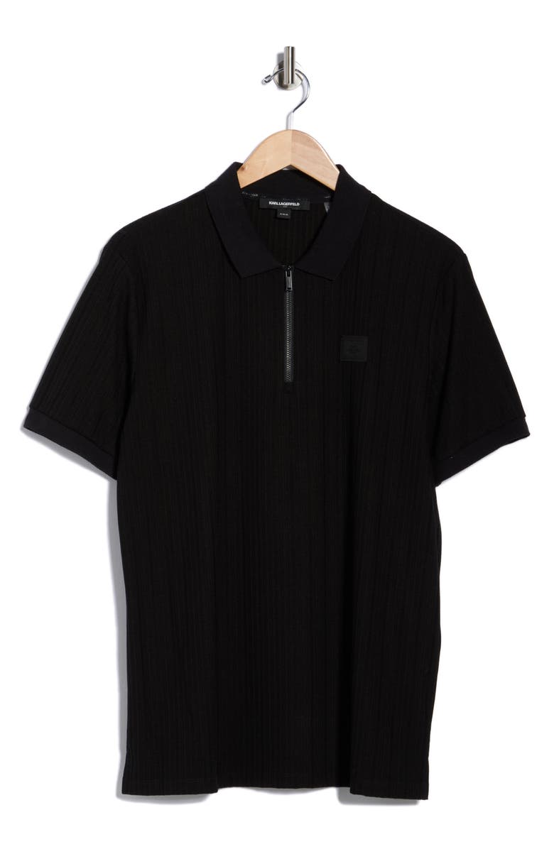 KARL LAGERFELD PARIS Performance Quarter Zip Polo, Alternate, color, Black