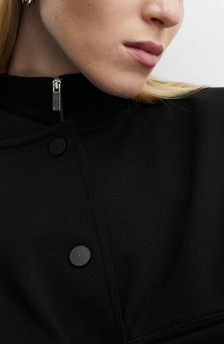 MANGO Cotton Blend Crop Bomber Jacket, Alternate, color, 