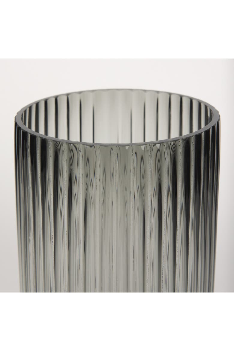 Dawn Ribbed Glass Vase, Alternate, color, Black