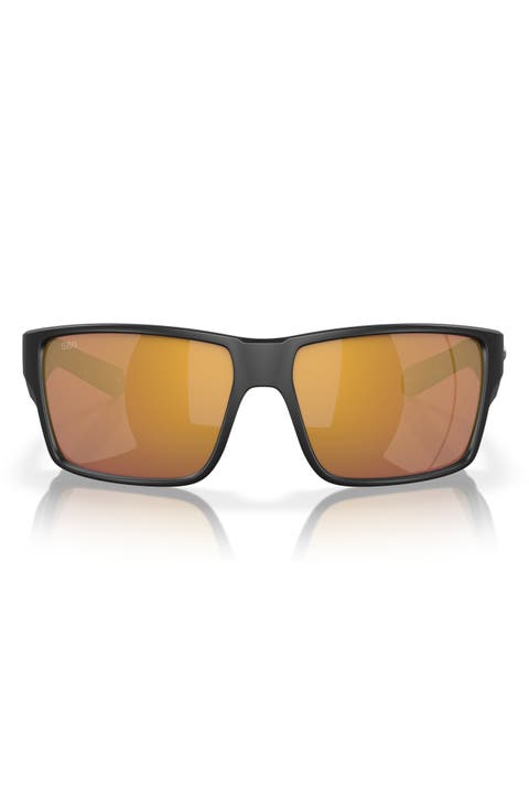 63mm Mirrored Polarized Oversize Square Sunglasses