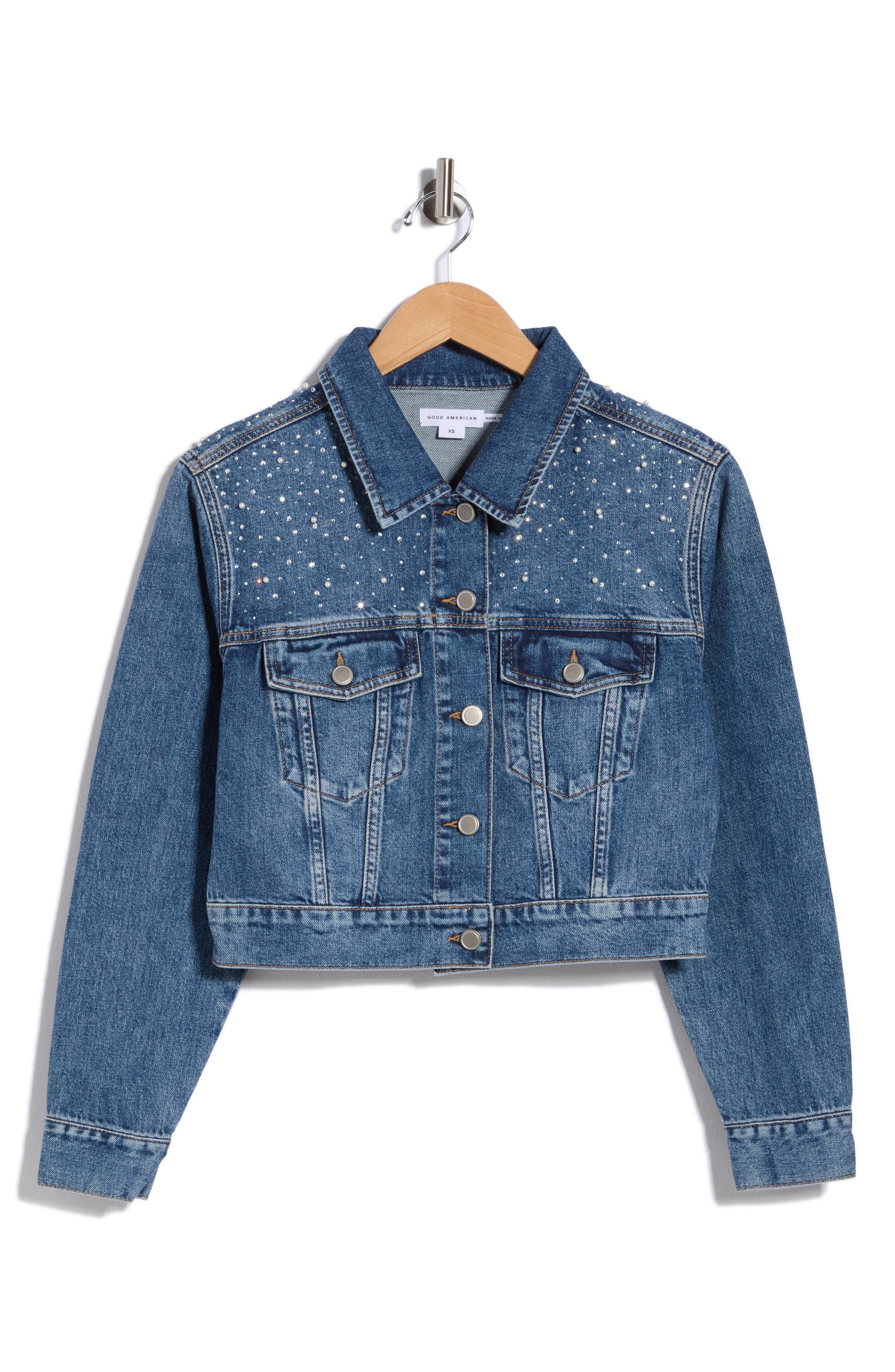 Good American Essential Crop Denim Jacket