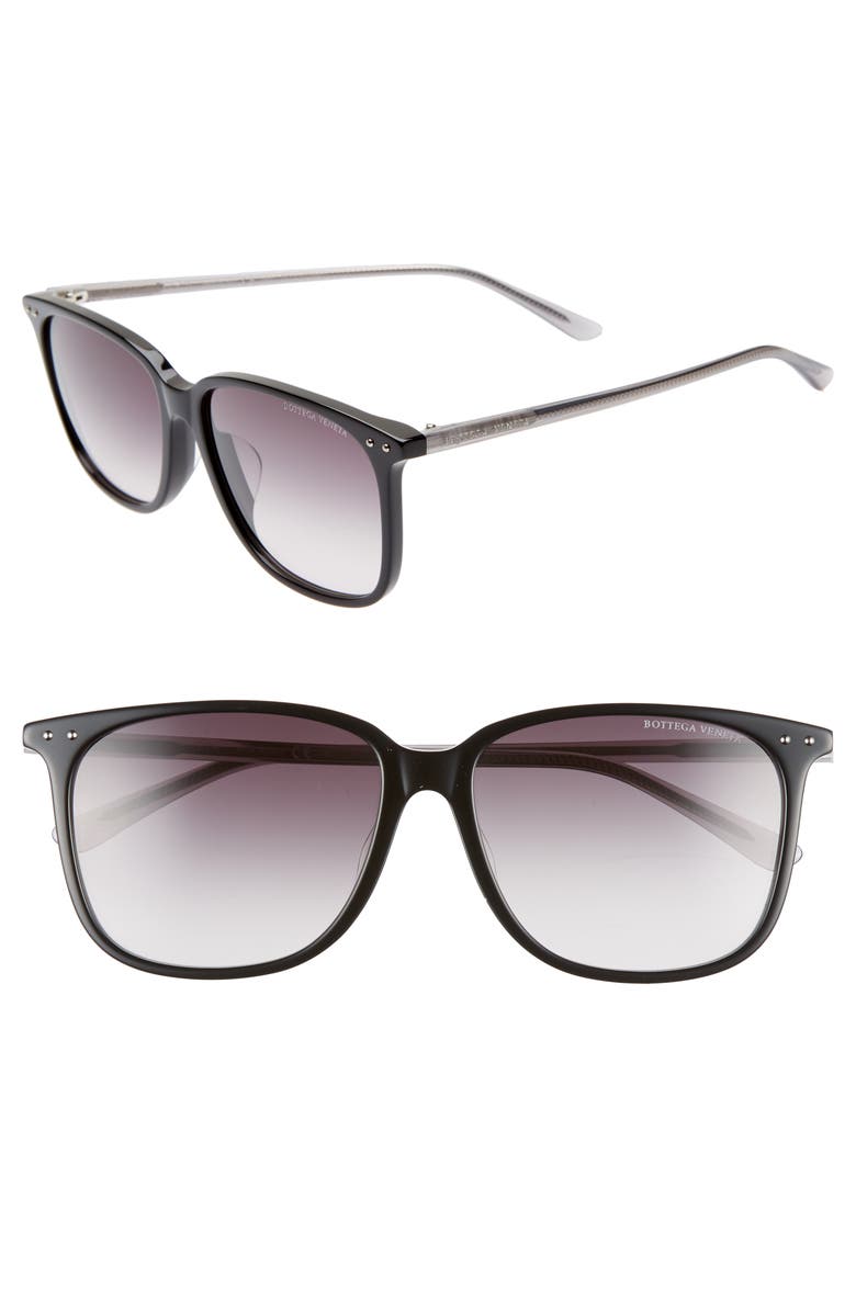 Bottega Veneta 58mm Gradient Square Sunglasses, Main, color, 