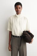 COS Ruffle-Collar Modal Blouse