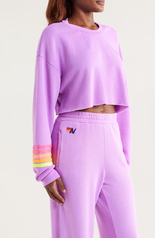 Aviator Nation Rugby Stitch Crop Sweatshirt