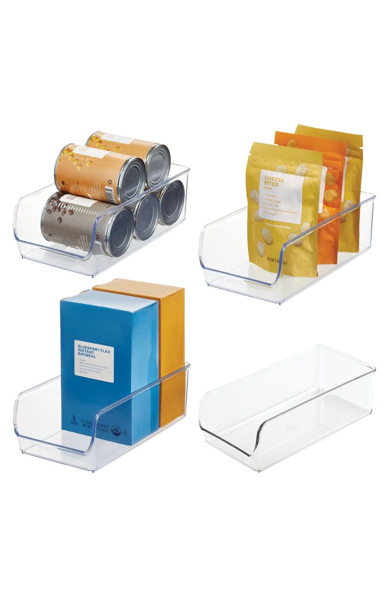 Linus Pantry Bin for Kitchen or Cabinet Storage - Set of 4 - Clear, Main, color, Clear