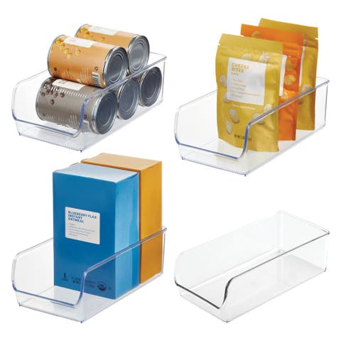 Pantry Bin for Kitchen or Cabinet Storage - Set of 4 - Clear
