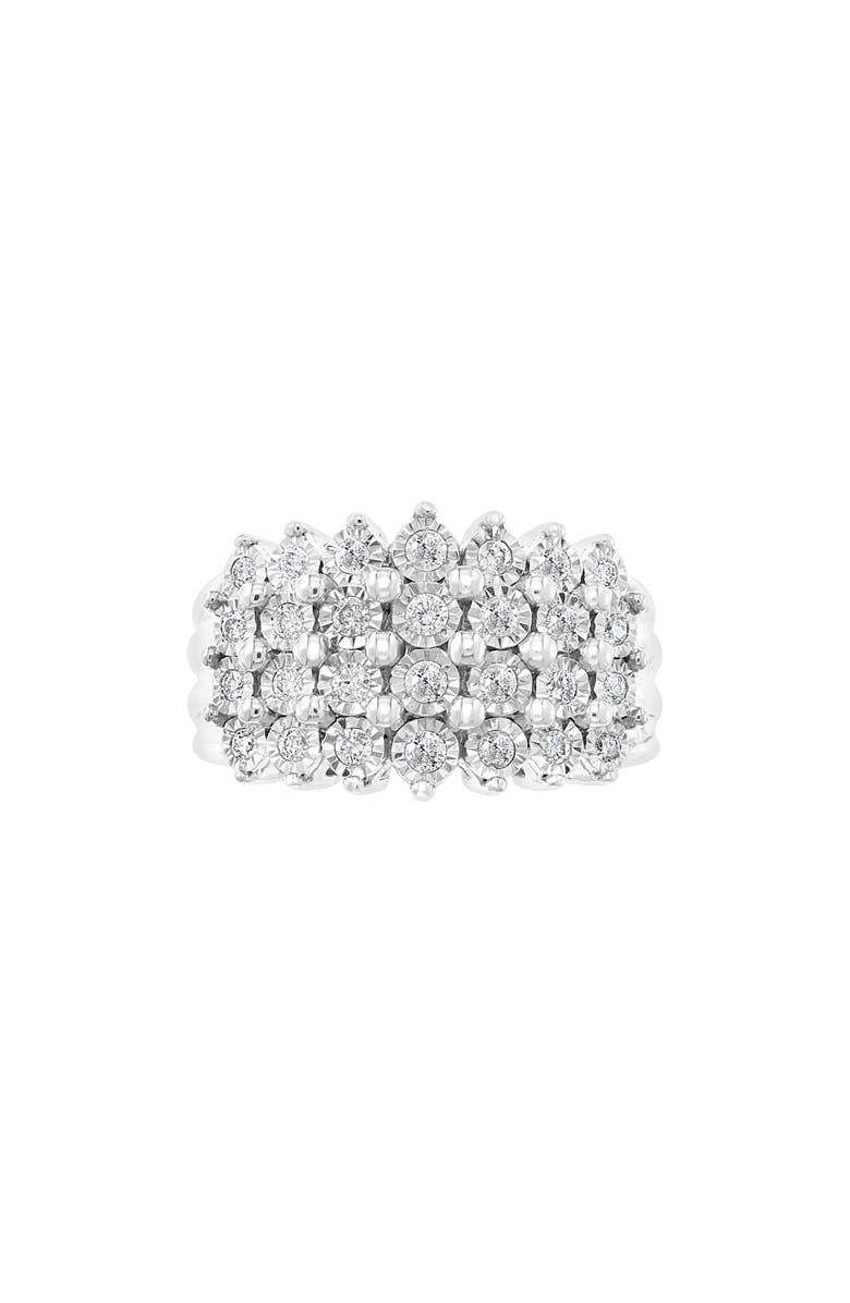 EFFY Sterling Silver Round Cut Diamond 4 Row Ring - 0.49ct., Alternate, color,