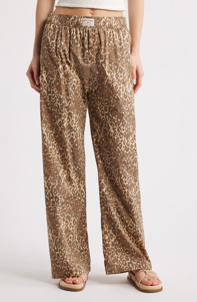 BDG Urban Outfitters Animal Print Wide Leg Pants, Main, color, Leopard