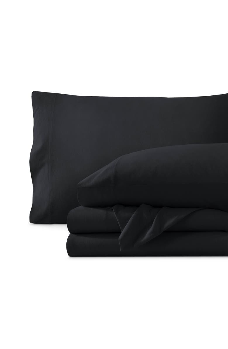 Bare Home Organic Cotton Jersey Sheet Set, Main, color, Black