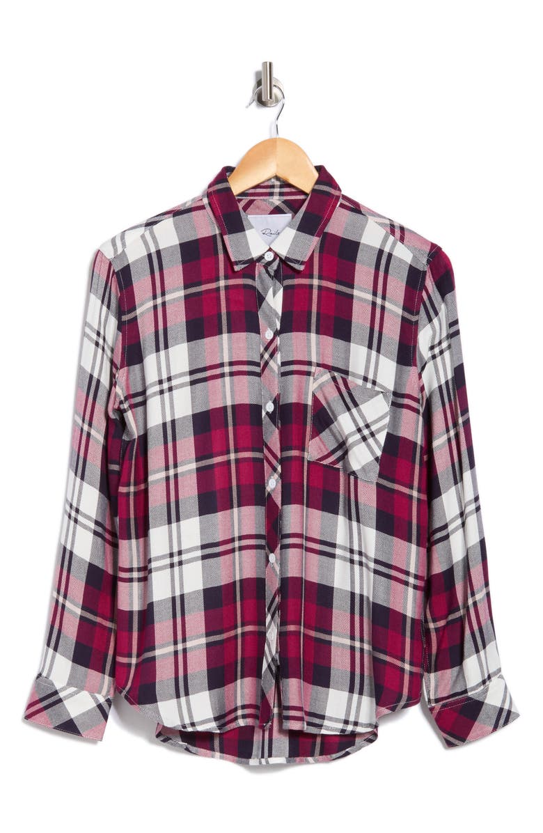 Rails Hunter Plaid Button-Up Shirt, Alternate, color, Lychee Navy White