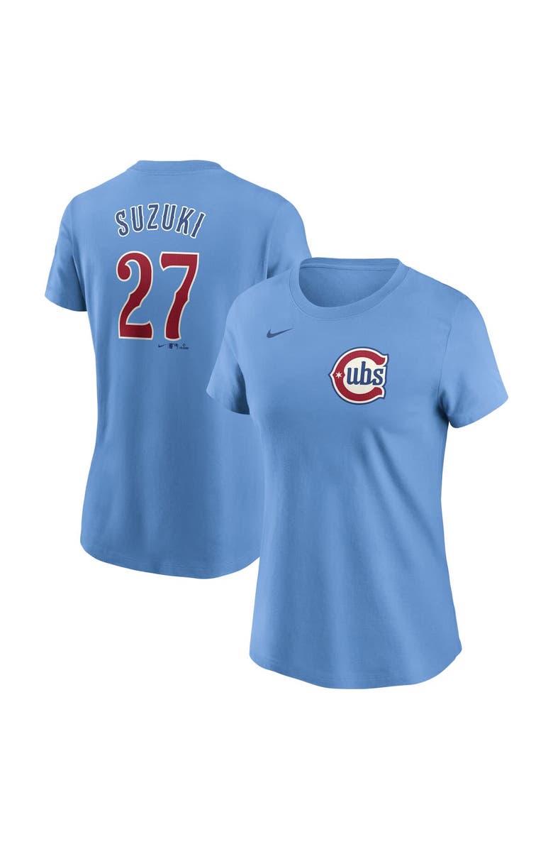 Nike Women's Nike Seiya Suzuki Baby Blue Chicago Cubs Fuse Name & Number T-Shirt, Alternate, color, Light Blue