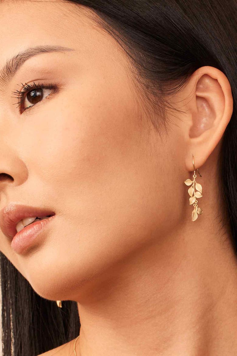 14K Yellow Gold New Beginnings Drop Earrings, Alternate, color, Yellow Gold