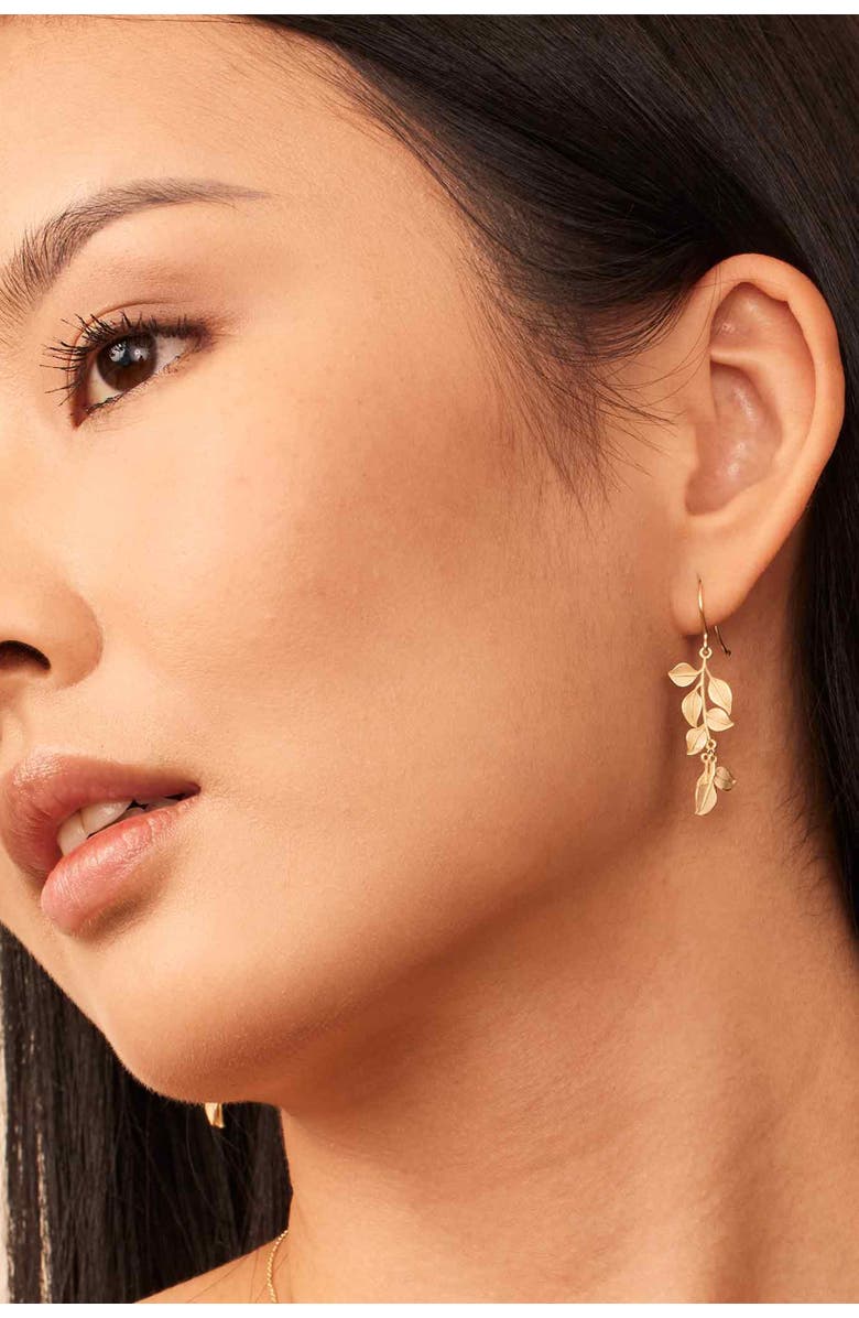 Oradina 14K Yellow Gold New Beginnings Drop Earrings, Alternate, color, Yellow Gold