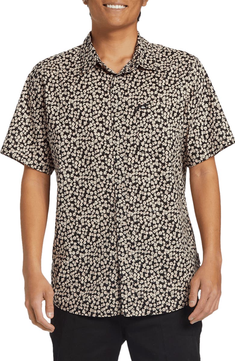 Quiksilver Apero Classic Floral Short Sleeve Button-Up Shirt, Main, color,