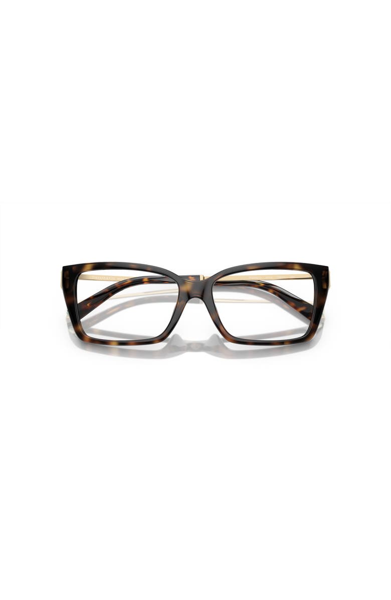 Tiffany & Co. 54mm Rectangle optical glasses, Alternate, color, Tortoise