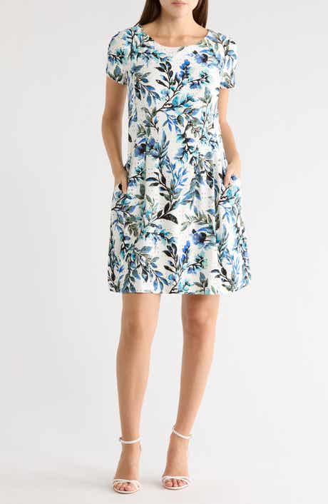 Connected Apparel Eyelet Embroidered Dress