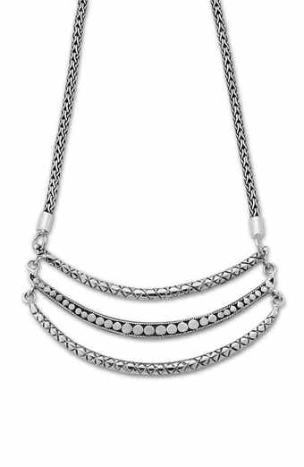 SAMUEL B. Sterling Silver Triple Bar Frontal Necklace