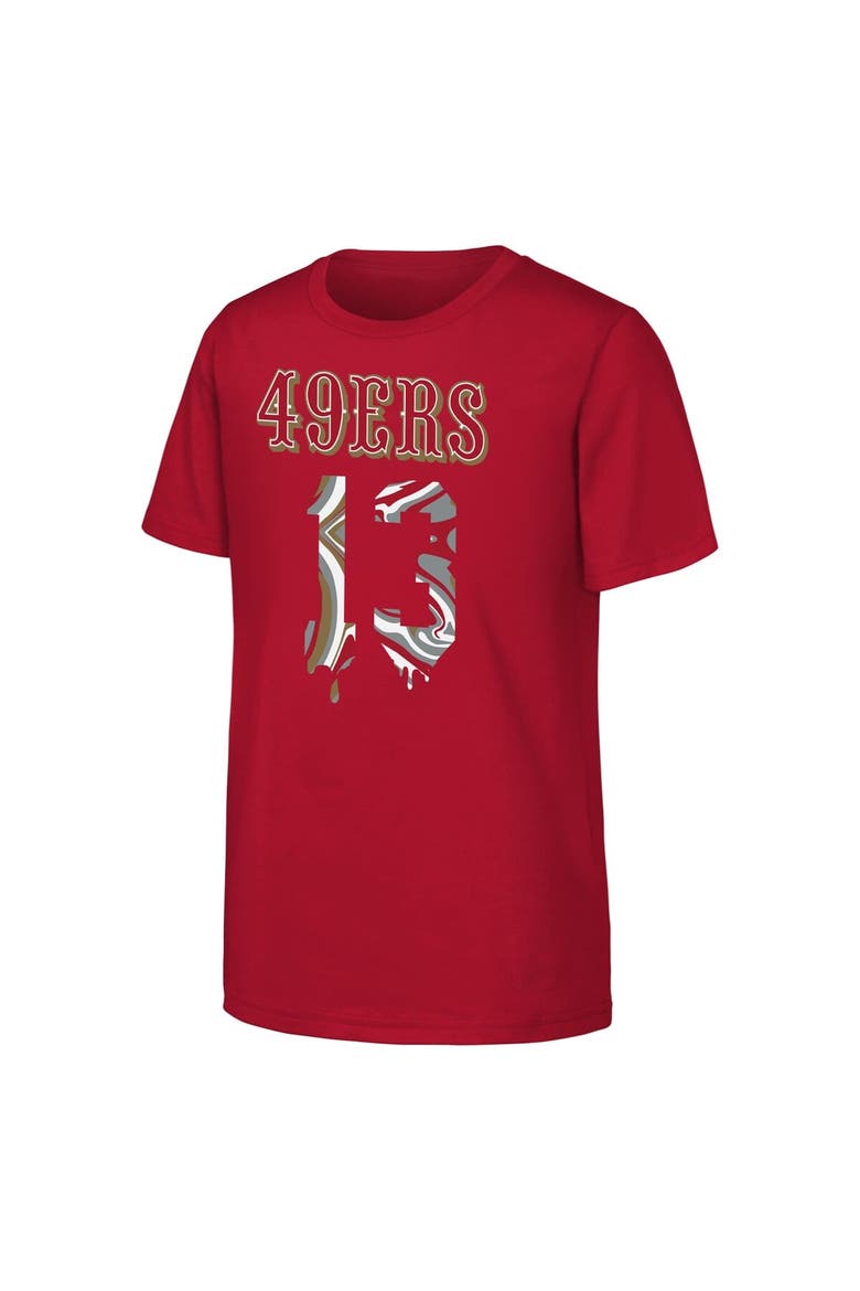 Youth Outerstuff Brock Purdy Scarlet San Francisco 49ers Mainliner Drip Player Name & Number T-Shirt, Alternate, color, Scarlet