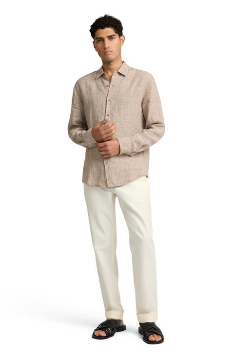 Linen Cotton Stretch Cuff Pant