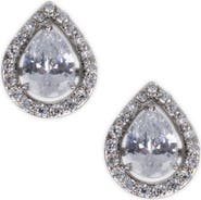 CZ by Kenneth Jay Lane Pear Cubic Zirconia Halo Stud Earrings