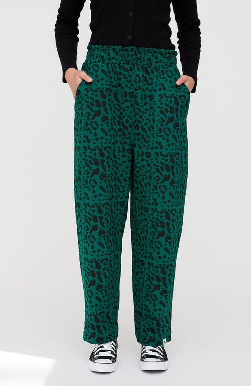 Turtledove London Organic Cotton Kate Barrel Leg Trousers In Green