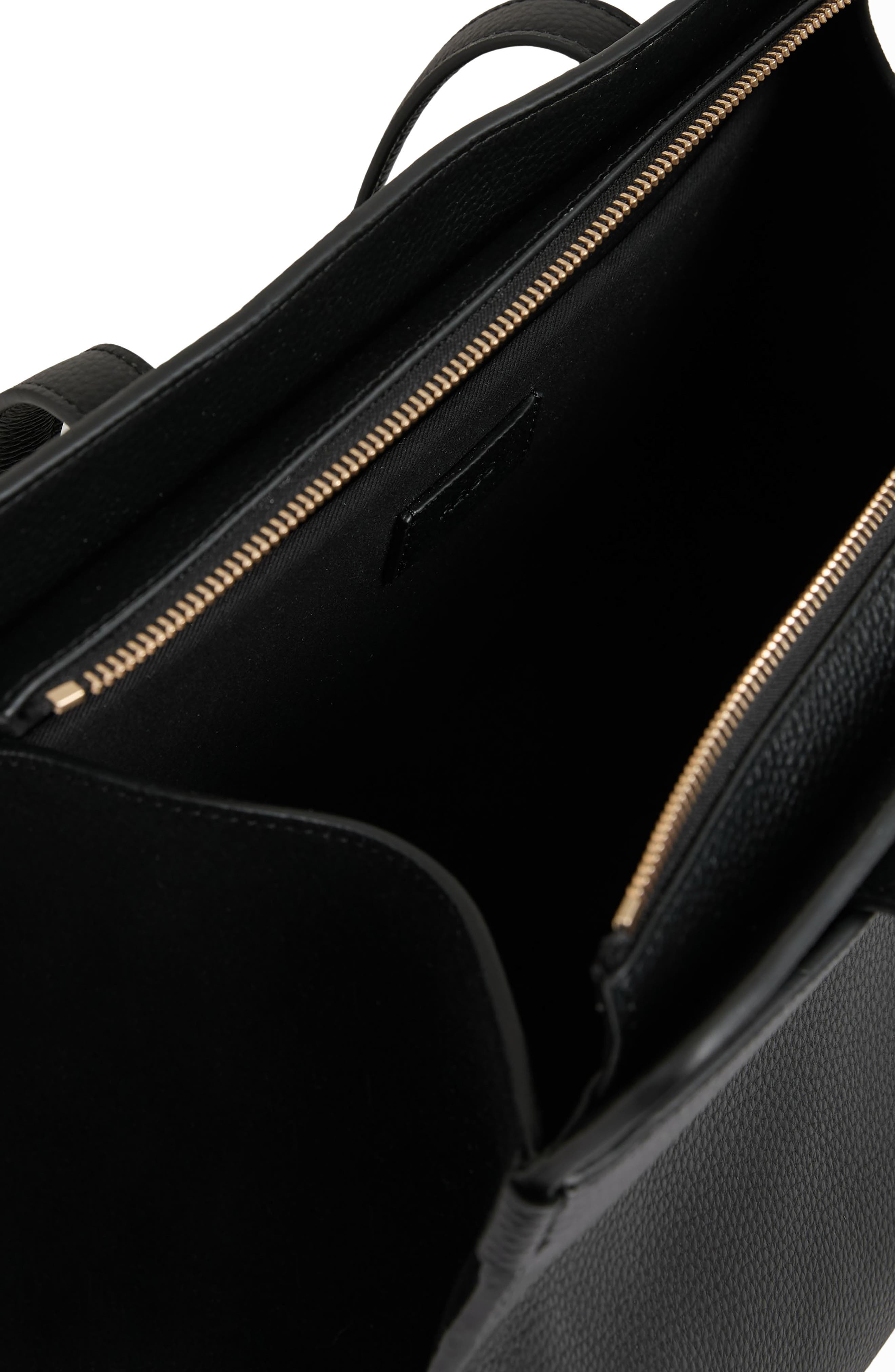 Reiss Delphine Leather Tote, Alternate, color, Black