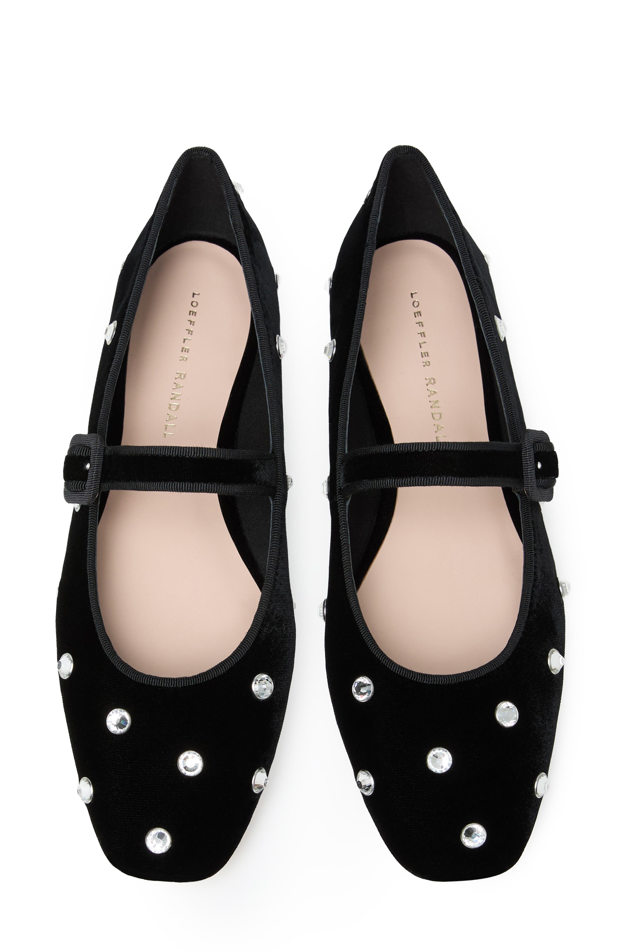 Loeffler Randall <p>Ginger Mary Jane Flat (Women) </p>, Alternate, color, Black/ Crystal