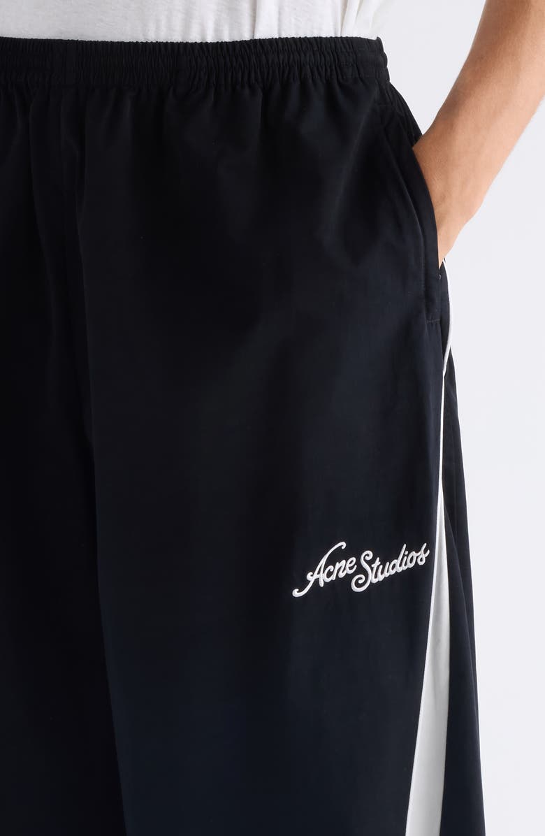 Acne Studios Peachy Wide Leg Track Pants, Alternate, color, Black