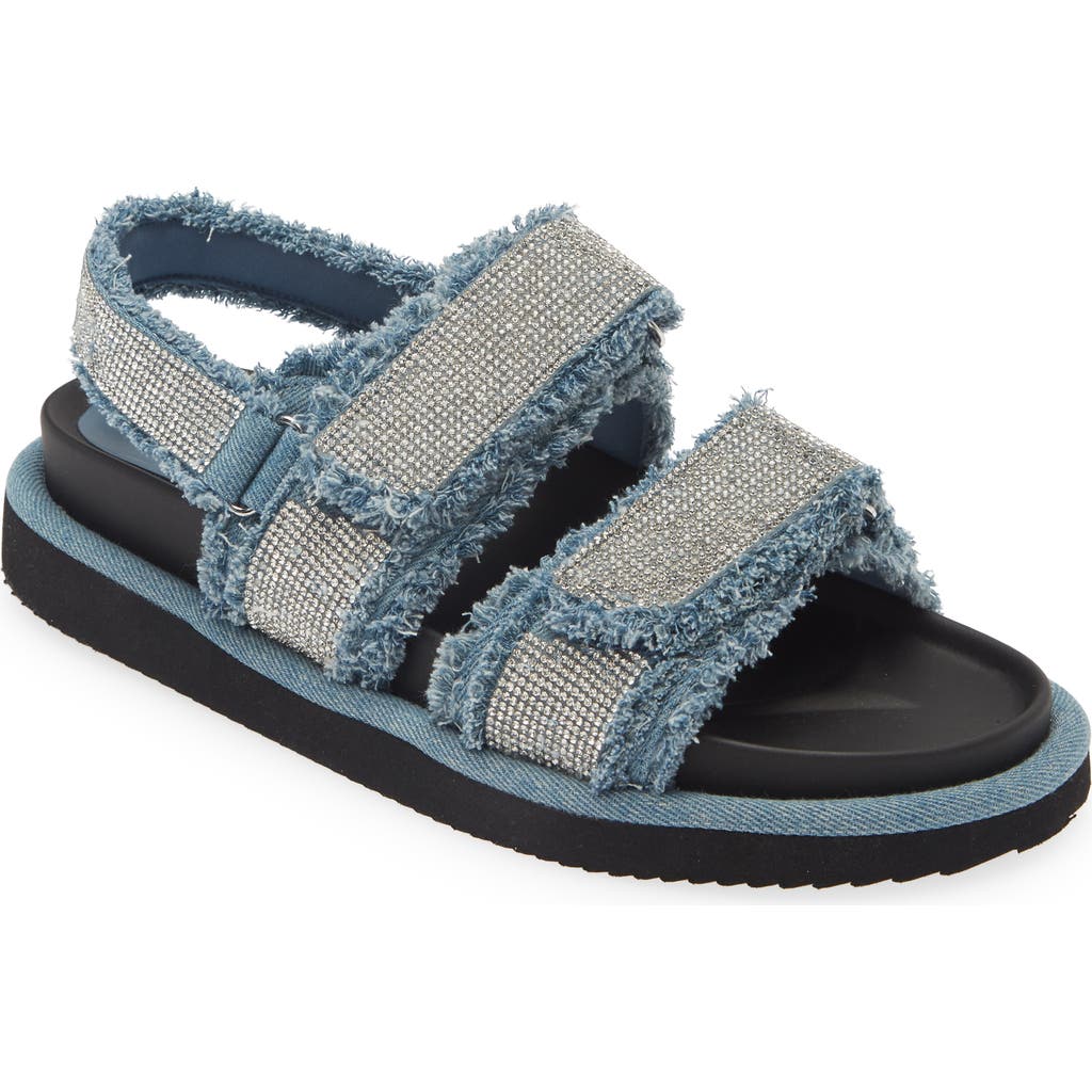 Azalea Wang Tossle Denim Slingback Sandal In Blue